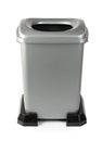 Gray plastic waste bin isolated on white background Royalty Free Stock Photo