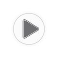 Gray Play Button Illustration on White Circular Media Player Interface Royalty Free Stock Photo
