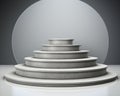 Gray podiums on gray backgroundminimalist scene with geometric elementstemplate for showcasing. Royalty Free Stock Photo