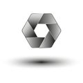 gray polygon icon. Vector illustration. EPS 10.