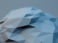 Gray polygonal shape. Abstract geometrical modern background. 3D render illustration