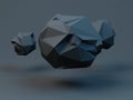 Gray polygonal spheres. Abstract geometrical modern background. 3D render illustration