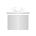 Gray present box icon isolated in simple flat style. Gift package vector illustration EPS 10 on white background Royalty Free Stock Photo