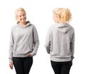 Gray pullover hoodie mockup Royalty Free Stock Photo
