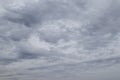 Gray rain clouds loaded with rain in the sky. Overcast sky with dark clouds. Dark sky before a thunderstorm Royalty Free Stock Photo