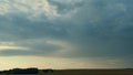 Gray Rainy Clouds Float Across Dark Sky. Tornado Clouds. Natural Background. Rainy Sky.