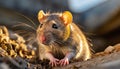 Golden Hour Rat: A Close-up Intensity In Explosive Pigmentation