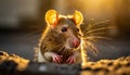 Golden Hour Rat: A Close-up Intensity In Explosive Pigmentation