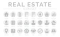 Gray Real Estate Round Icon Set of Home, House, Apartment, Buying, Renting, Searching, Investment, Choosing, Wishlist, Low High