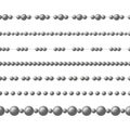 Gray realistic steel bead chain. Vector set of realistic seamless pattern Royalty Free Stock Photo