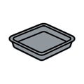 Gray Rectangular Food Container Tray Icon Royalty Free Stock Photo