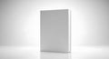 A gray rectangular object standing upright on a white surface and background Royalty Free Stock Photo