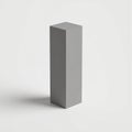 Gray rectangular object on white background. Simple geometric scene with sharp edges and dark gray shadow. Rectangular form Royalty Free Stock Photo
