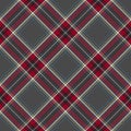 Gray red diagonal check plaid seamless pattern Royalty Free Stock Photo