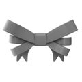 Gray ribbon bow isolated on white background Royalty Free Stock Photo