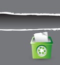 Gray ripped banner with recycle bin