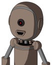 Gray Robot With Bubble Head And Happy Mouth And Black Cyclops Eye