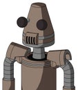 Gray Robot With Cone Head And Speakers Mouth And Two Eyes