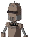 Gray Robot With Dome Head And Vent Mouth And Black Visor Cyclops And Spike Tip