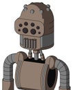 Gray Robot With Dome Head And Vent Mouth And Bug Eyes