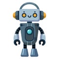 Gray robot with headphones Royalty Free Stock Photo
