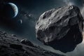 A Gray Rock on the Moons Surface Royalty Free Stock Photo