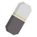 Gray rubber pencil eraser icon isolated