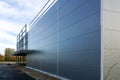 Gray sandwich panel facade of a unfinished warehouse building Royalty Free Stock Photo