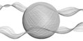 Gray scale banner curve waves, lines, circle sphere 3D frame