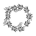 Gray scale decorative crown of branch olive large leaves