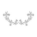 Gray scale half crown olive branch contour Royalty Free Stock Photo