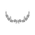 Gray scale half crown with olive long branch Royalty Free Stock Photo