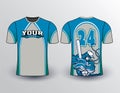 Gray sea bluish sports jersey shirt