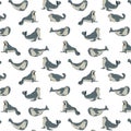 Gray seals on transparent background, pattern