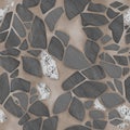 Gray seamless pattern with cracked ceramic tile texture. Kintsugi style hand drawn illuastration