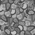 Gray with semicircles seamless pattern