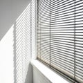 Gray shadow of window blinds overlay isolated on white background Royalty Free Stock Photo