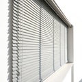Gray shadow of window blinds overlay isolated on white background Royalty Free Stock Photo