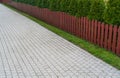 Gray Sidewalk Diagonal View, Modern Paved Path Texture Background, Slab Sidewalk Pattern, Pathway Royalty Free Stock Photo