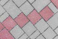 Gray sidewalk tile street stone city road abstract urban pattern color red or pink design texture paving background Royalty Free Stock Photo