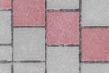 Gray sidewalk tile street stone city road abstract urban pattern color red or pink design texture paving background Royalty Free Stock Photo