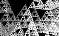 Sierpinski triangle texture on black background. It is a fractal with the overall shape of an equilateral triangle, subdivided