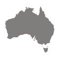 Gray silhouette of Australia. Southern continent. Vector background