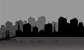 Gray silhouette city