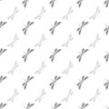 gray silhouette dragonfly seamless repeat pattern