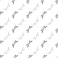 gray silhouette dragonfly seamless repeat pattern Royalty Free Stock Photo