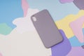 The gray silicone case for the smartphone