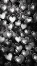 Gray silver hearts background. Valentine's Day card Royalty Free Stock Photo