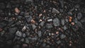 Gray small rocks ground texture. black small road stone background. gravel pebbles stone seamless texture. dark background of Royalty Free Stock Photo