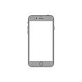 Gray smartphone illustration with a minimalist Royalty Free Stock Photo